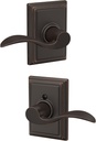 Schlage F10 ACC 716 ADD Accent Door Lever with Addison Trim, Hall & Closet Passage Lock, Aged Bronze