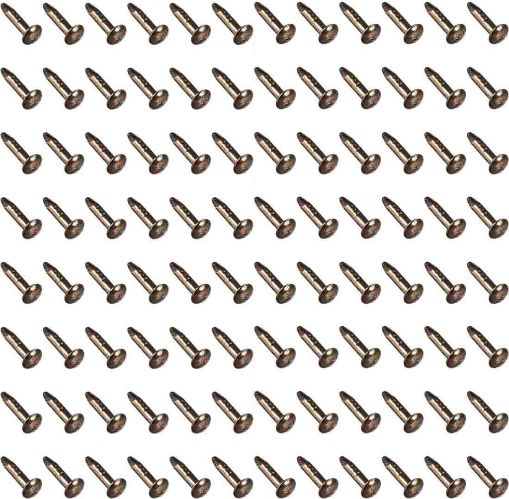 Teeny Tiny Wooden Nails 1/4inch for DIY Craft Projects, Antique Drawer Repairing, Mini Boxes Decorative Accessories[Set of 200pcs] (1×6mm/0.04×0.23inch, Bronze)