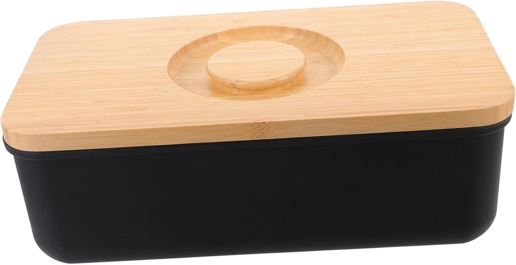 PRETYZOOM 1pc Kitchen Bread Storage Container Chopping Board Lid Black Bread Box for Countertop Moisture Holder for Bakery and Home Use Essential Bin for Daily Needs