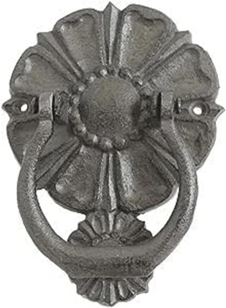 Petal Shaped Door Handle Solid Casting Iron Door Knock Furniture Door Ring Knocker Front Door Decorative