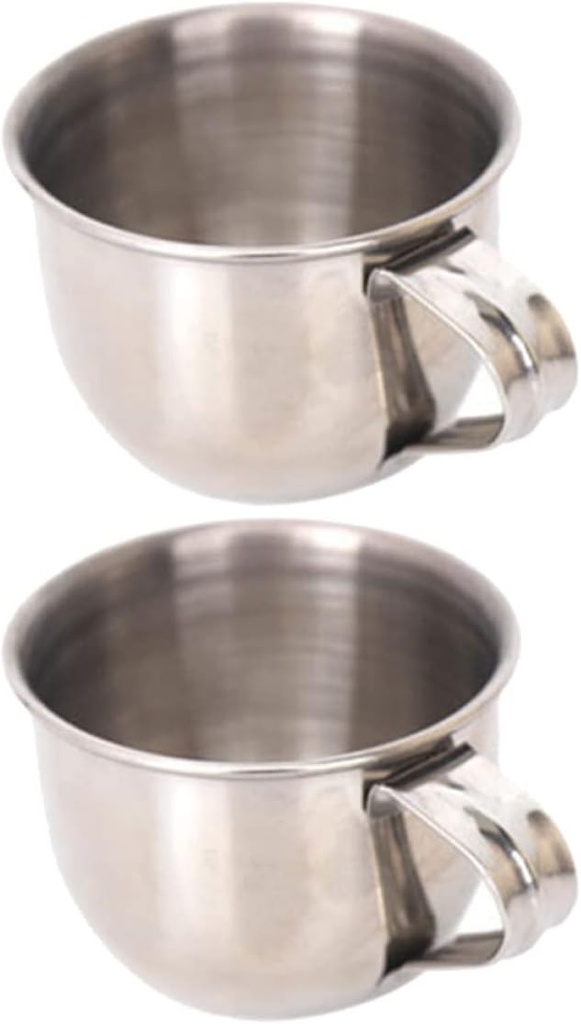 Alipis 2pcs Stainless Steel Beverage Cups Water Mugs Comfortable - Handle for Home for Tea Sake and More Material