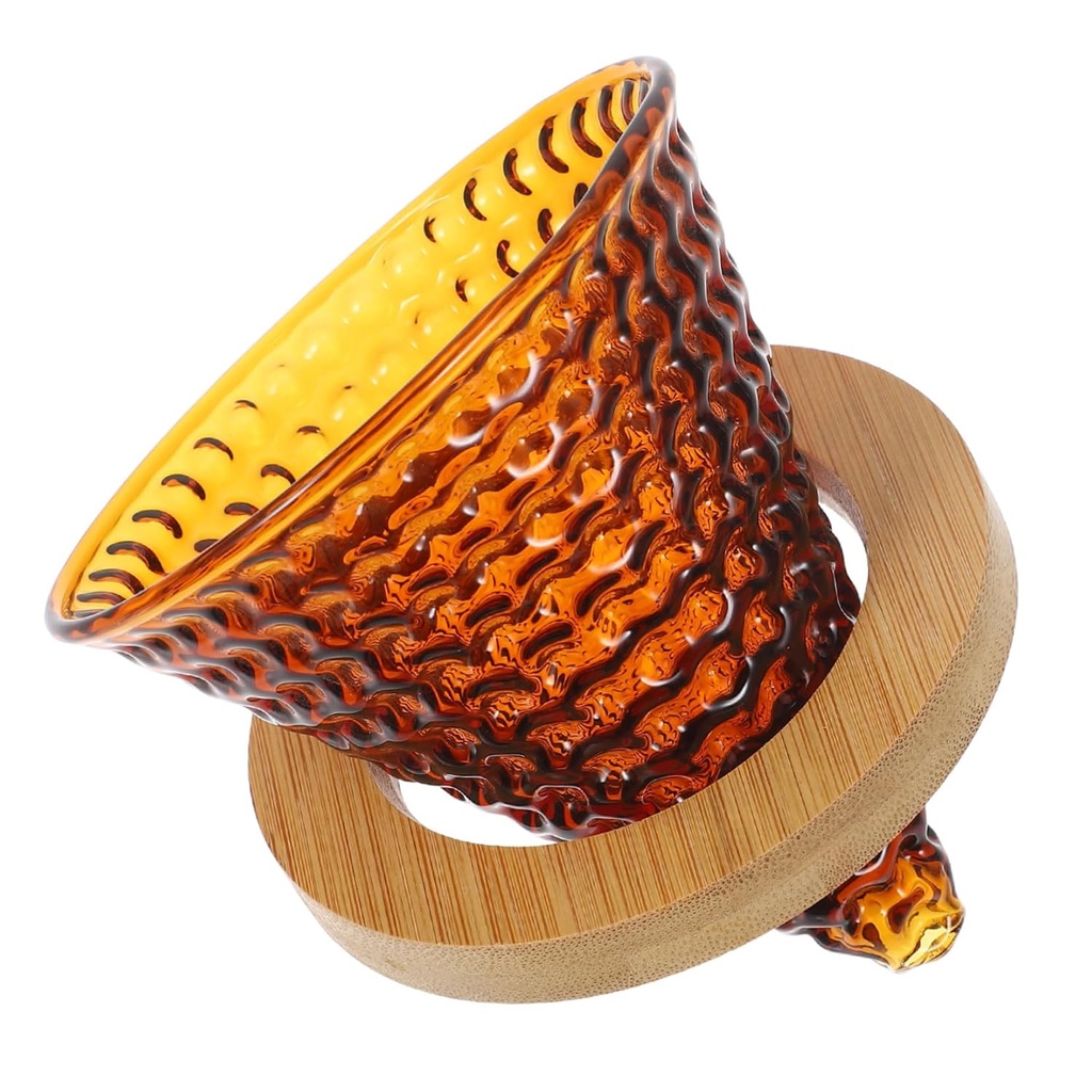 ABOOFAN Glass Coffee Dripper Funnel Set Heat-Resistant 1-Piece Reusable Filter for Home Kitchen Espresso Brewing Portable Coffee Strainer for Pour-Tea