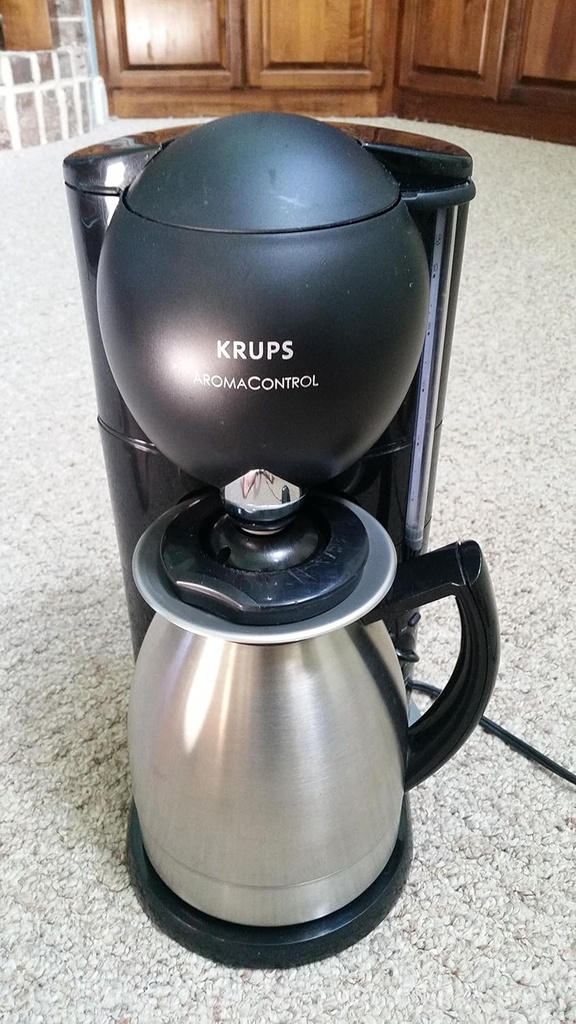 Krups 229-4G Aroma Control 10-Cup Coffeemaker with Thermal Carafe, Black and Brushed Stainless Steel, DISCONTINUED