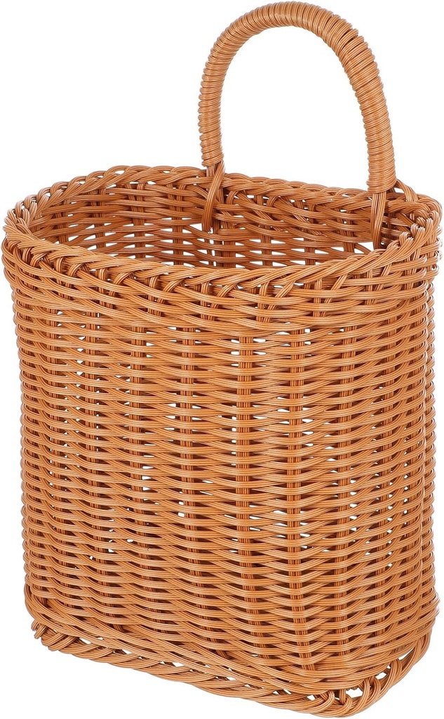 1Pcs Kitchenware Hanging Basket Wall Hanging Flower Baskets Front Door Hanging Basket Woven Hanging Basket Tableware Plant Basket 11 x 6.68 x 4.32inch