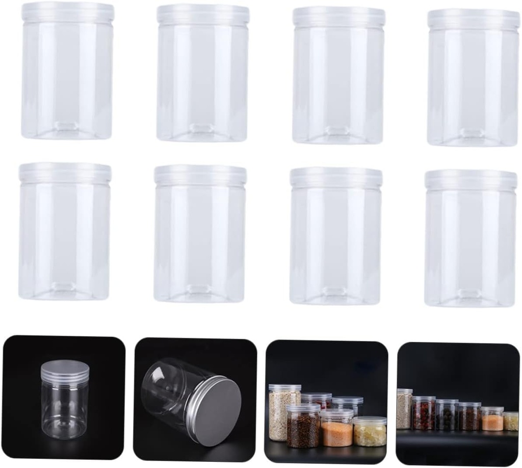 10pcs Plastic Food Sealed Jars 670ml Airtight Cookie and Tea Containers Lids for Snacks and Pantry Storage