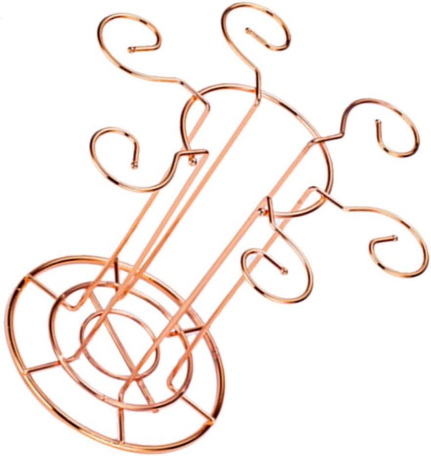 PRETYZOOM Creative Golden Wine Glass Holder Upside-down Goblet Storage Rack for Kitchen and Bar Space-saving Design Easy Installation Iron Construction