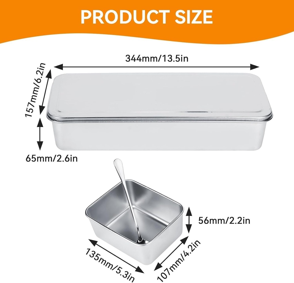 Seasoning Containers with Spoon and Lid, 3 Grids Stainless Steel Seasoning Containers Set Sugar Salt Container Set Spice Salt Pepper Sugar Storage Organizers Box Jar Kitchen Utensils Seasoning Box