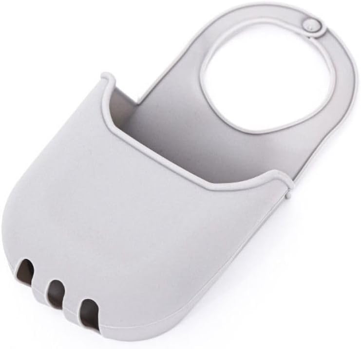 1PCS Silicone Sink Basket,Hanging Storage Bag Sink Drain Rack Soft Soap Dish Folding Drain Rack for Kitchen Bathroom(Grey)