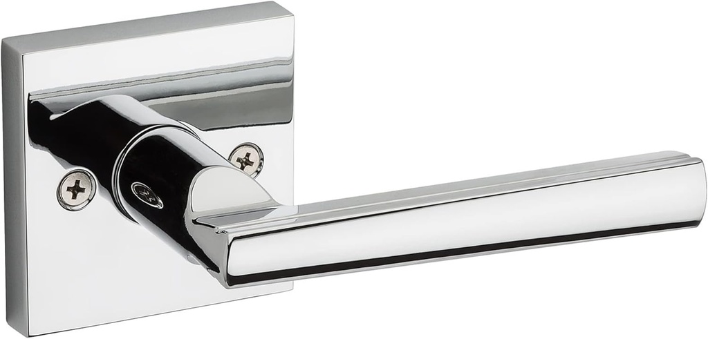 Kwikset Montreal Dummy Door Handle, Single Sided Lever for Closets, French Double Doors, and Pantry, Polished Chrome Non-Turning Reversible Interior Push/Pull Lever