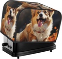 Cute Corgi Dog 2 Slice Toaster Covers Bread Machine Cover Quilted Dustproof Fingerprint Protectors Small Washable Appliance Cover Bread Maker Dust Protection Universal Size