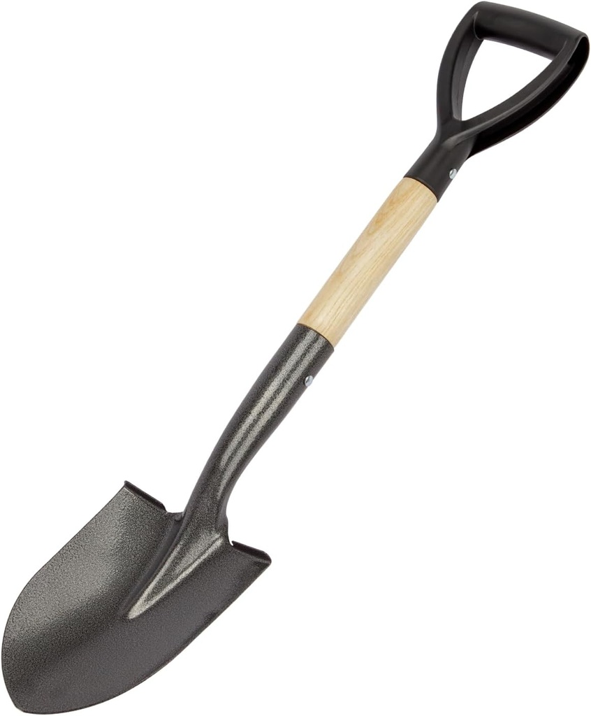 Kids Metal 28-inch Round Shovel with D-Handle - Camp, Beach & Garden Shovel