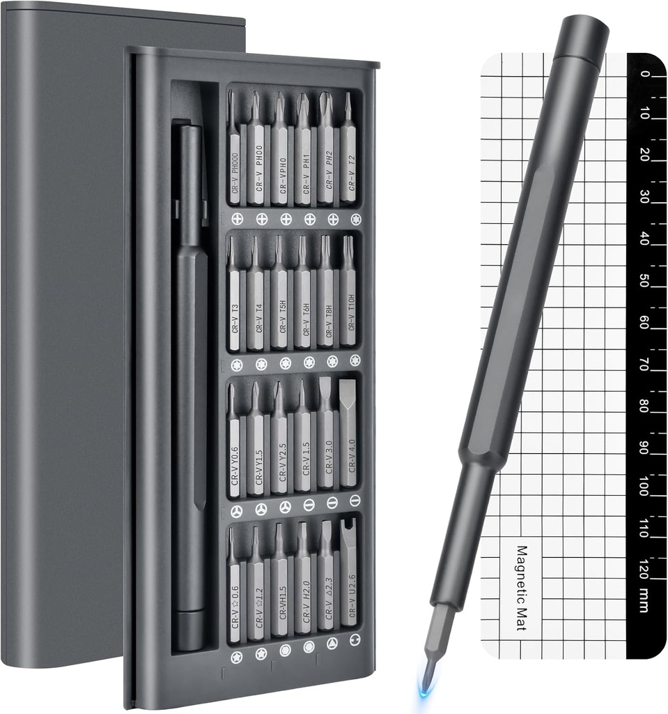 Stocking Stuffers for Men Adults Him: 25-in-1 Mini Precision Screwdriver Set Small Bit Tool Set Gifts for Men Boys,Magnetic Torque Repair Tool Kit for Electronics Macbook Watch Eyeglass Ring Doorbell