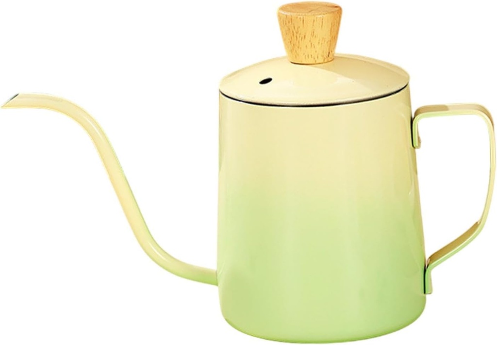 Espresso Drip Coffee Kettle 350 ml Stainless Steel Multi-Use 7.2x8.3cm Tea Maker, Gradient Green