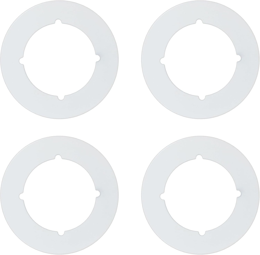 Scar Plate for Door Knob Circle,Door Knob Reinforcement Plate White,Fits Under Existing Lock Set to Cover Up The Damaged Door(Set of 4 Door Knob Plates)
