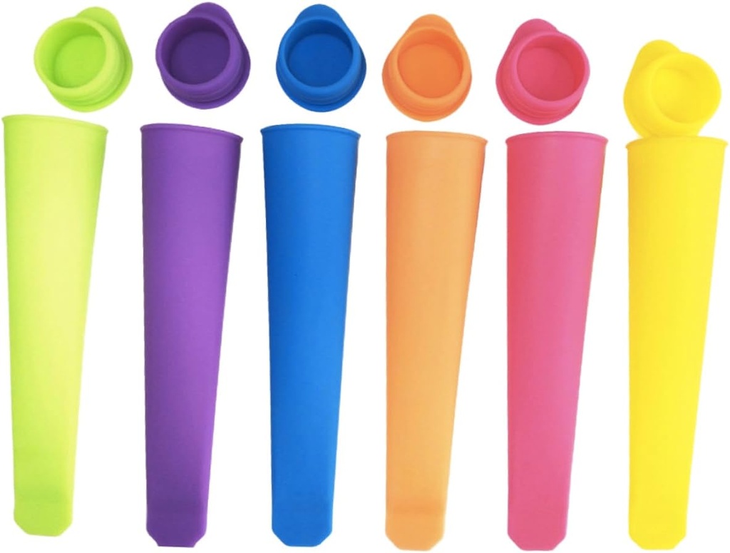Alipis 10pcs Ice Cream Mold Silicone Maker for Homemade Treats Easy Release Reusable for Boys and Girls and Family Fun Mixed Colors