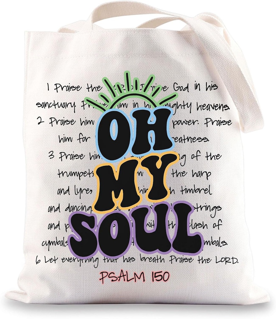 JNIAP Psalm 150 Bible Verse Tote Bag Psalm 150 Praise The Lord Gifts Bible Scripture Gifts Christian Shoulder Bag