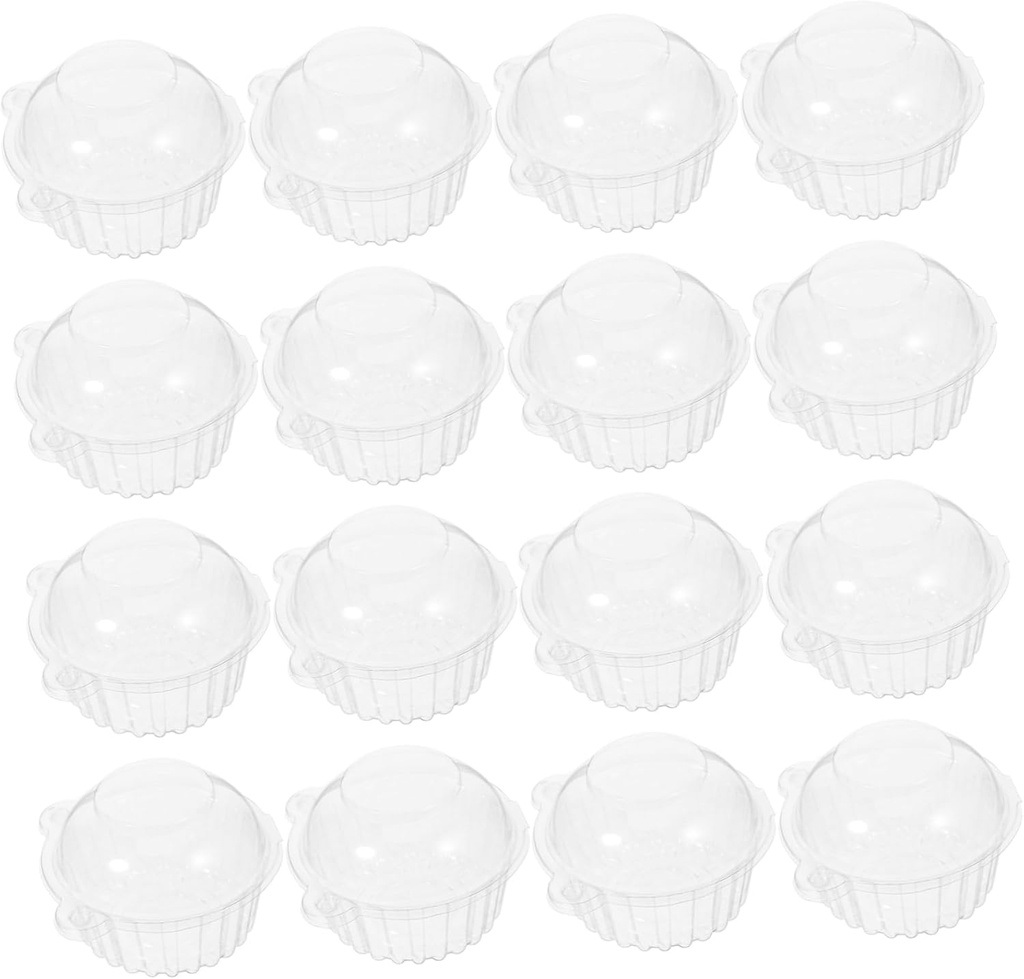 50pcs Clear Cupcake Boxes for Muffins and Desserts Sturdy Pet Containers Dome Lid for Bakery Supplies and Party Treats Easy Assembly and Safe Storage
