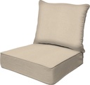 Honeycomb Outdoor Heritage Deep Seat, 24 x 23, Textured Solid Almond Chair Cushion for Patio Furniture