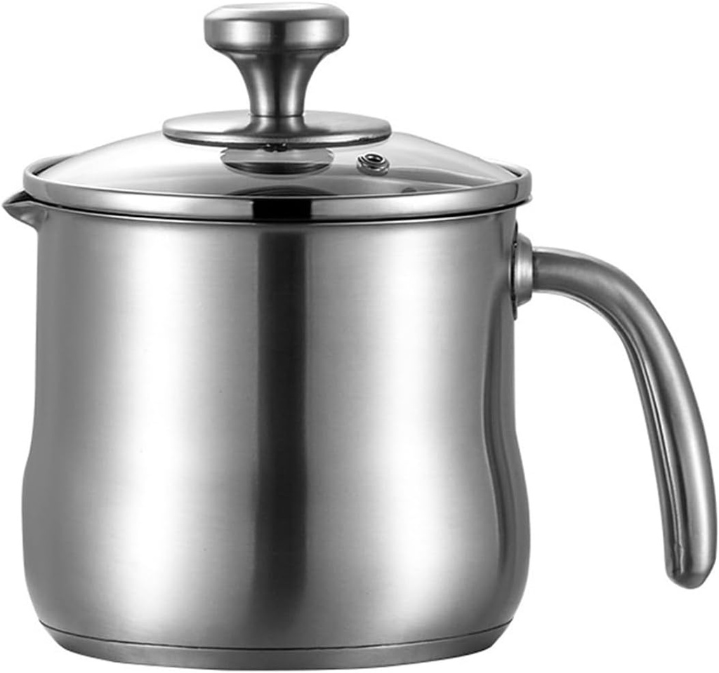 1.8-Quart Stainless Steel Saucepan with Pour Spout & Glass Lid – Perfect for Boiling Milk, Making Sauces, Gravies, Pasta & Noodles | No Coating, Easy Clean, Kitchen Essential