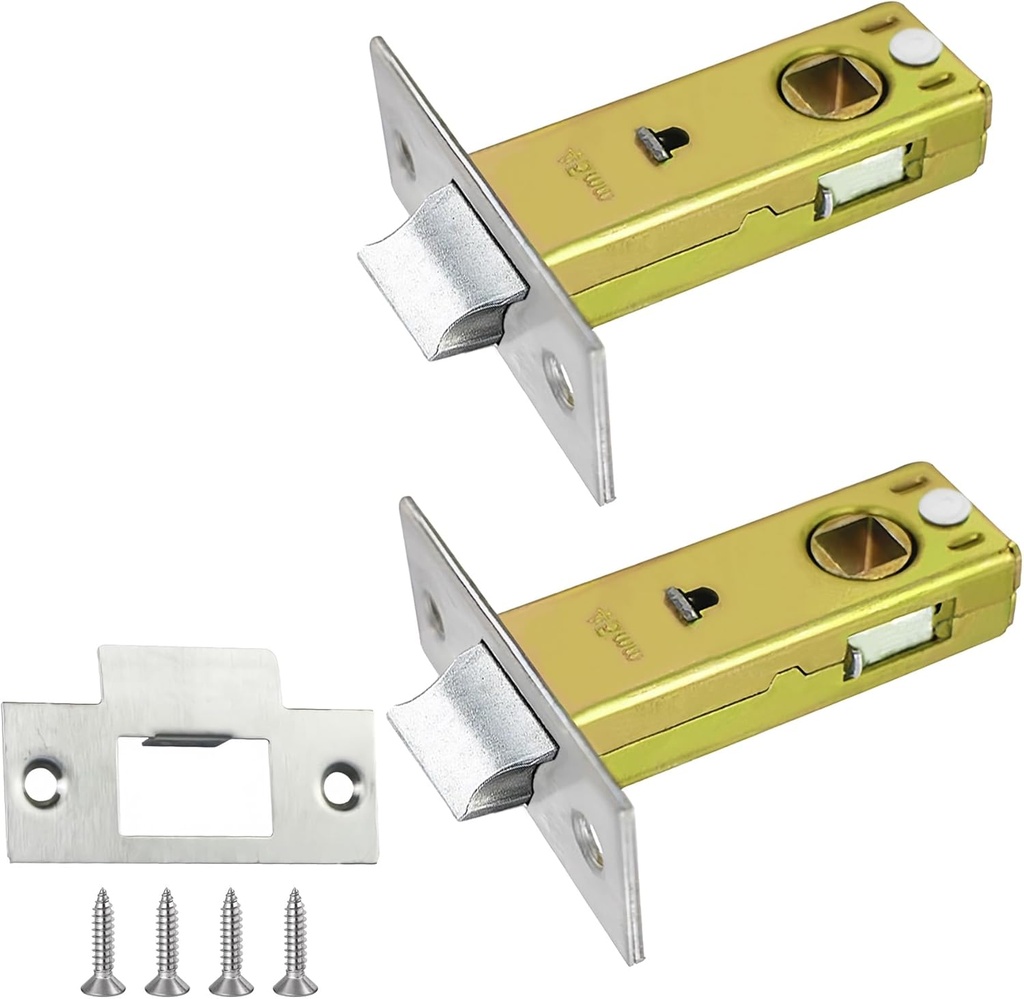 Flat Tubular Mortice Letch 45mm Stainless Steel Internal Door Latch Sprung Lever Door Handles 2PCS