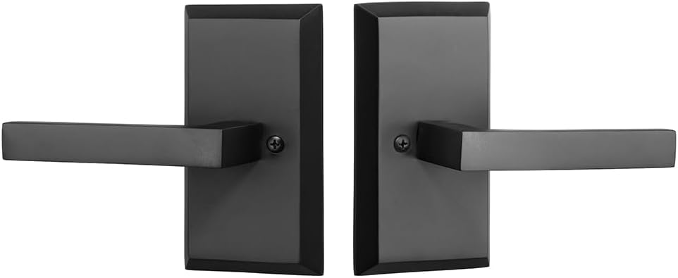 Rockwell Security Premium Aqua Solid Brass Passage Set with Delta Lever in Antique Black Finish