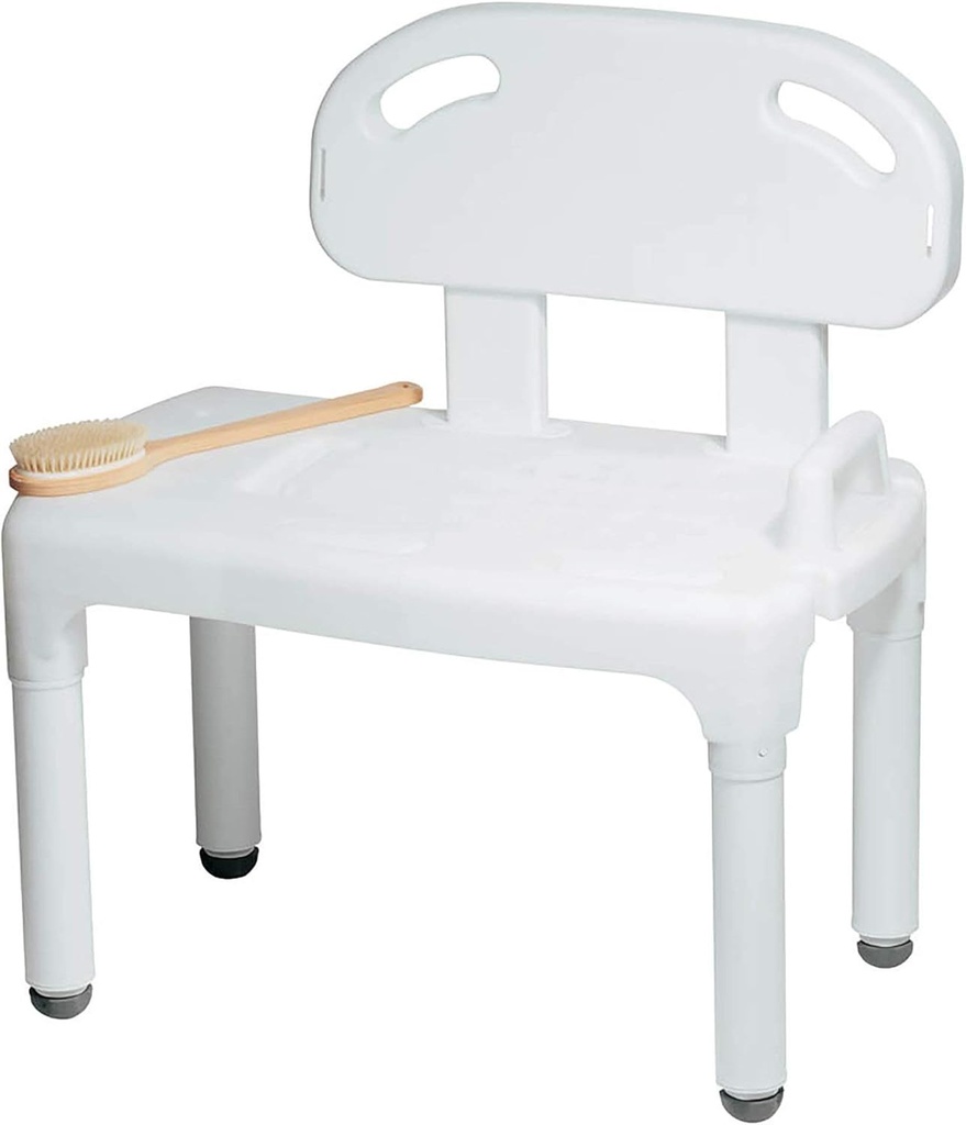 Carex Universal Tub Transfer Bench, Bath Seat with Backrest, Shower Chair for Elderly and Disabled, Transfer Bench & Shower Seat for Bathtub with Adjustable Legs, Converts to Right or Left Hand Entry