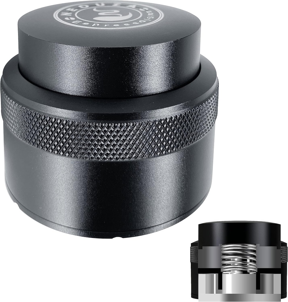 NEOUZA 51mm Coffee Palm Tamper Barista Leveler Tool Spring Loaded Stainless Steel Flat Base for Espresso Machine Portafilter