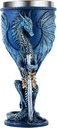 Blue Dragon Goblet Stainless Steel Dungeons and Dragons Gift Chalice Wine Goblet 7 oz. (Blue Sword Dragon)
