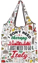 MBMSO Italy Travel Reusable Grocery Bag Italian Gifts for Wanderlust Lovers Lightweight Foldable Shopping Bag Italy Trip Gift