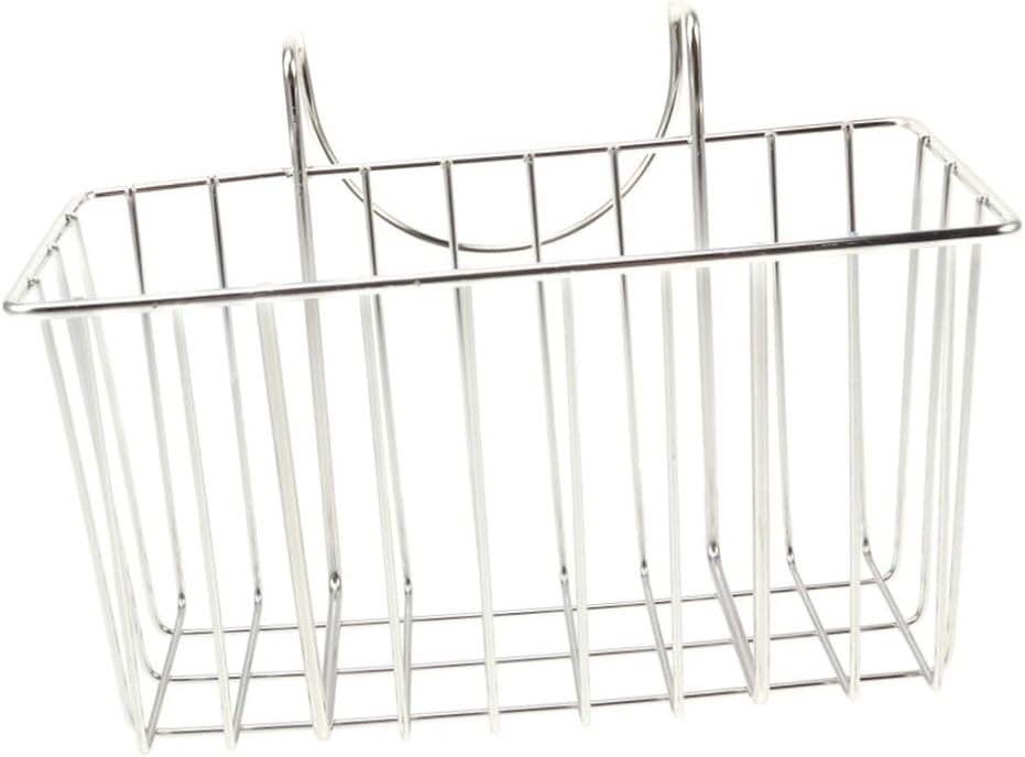 PRETYZOOM Stainless Steel Hanging Kitchen Organizer for Sink Space-Saving Drain Rack Rustproof Storage Basket for Sponge Brush and Soap Easy to Install Hollow Bottom Design for Drainage