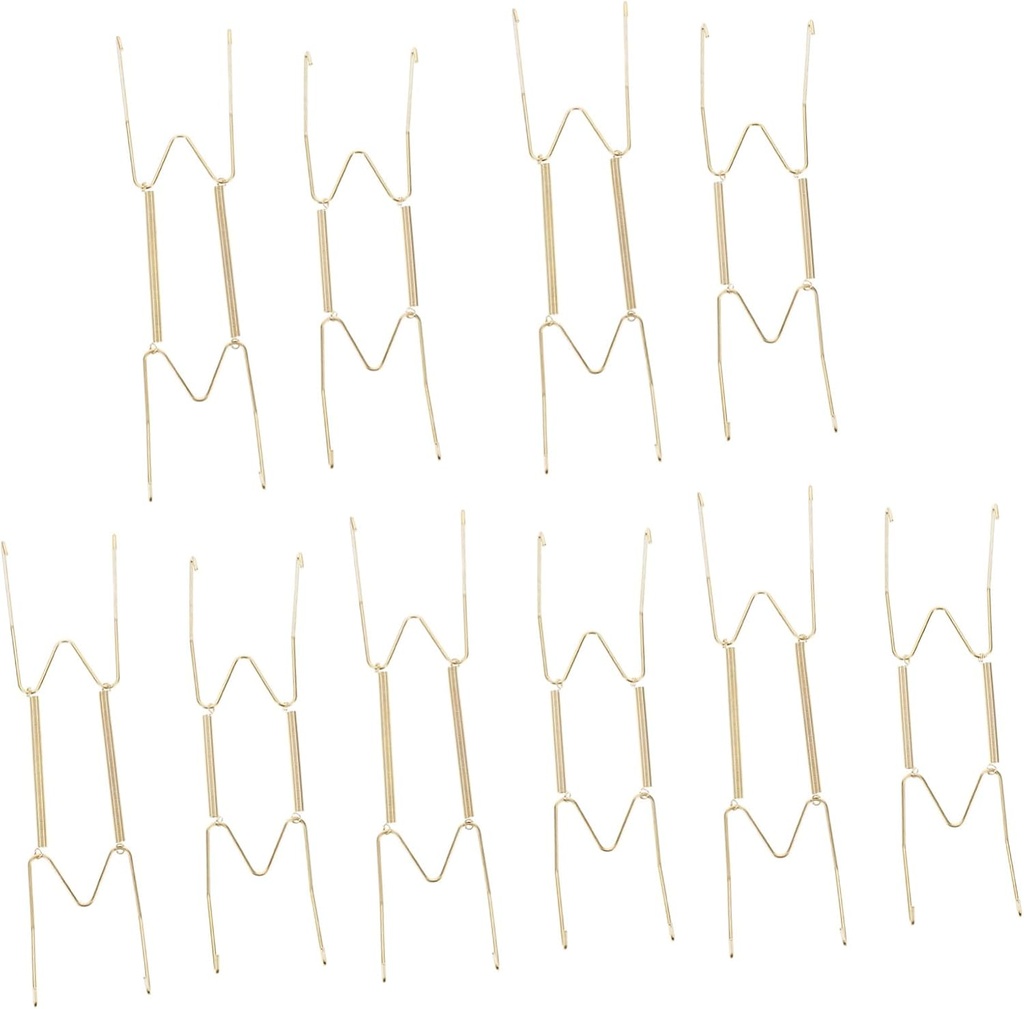 ARTIBETTER 10pcs Metal Invisible Spring Plate Hangers Wall Plate Hook for Vertical Display Decorative Holder Strong Adhesive for Home Decor