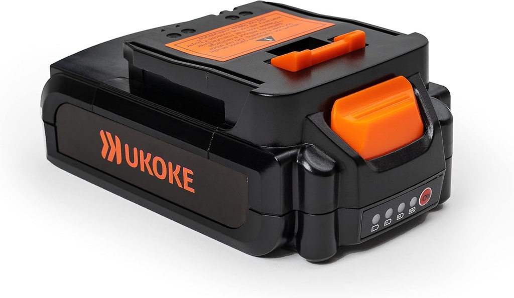 Ukoke 20V Battery Lithium Ion 2.5AH for Cordless Powered Tiller Cultivator, ST1902