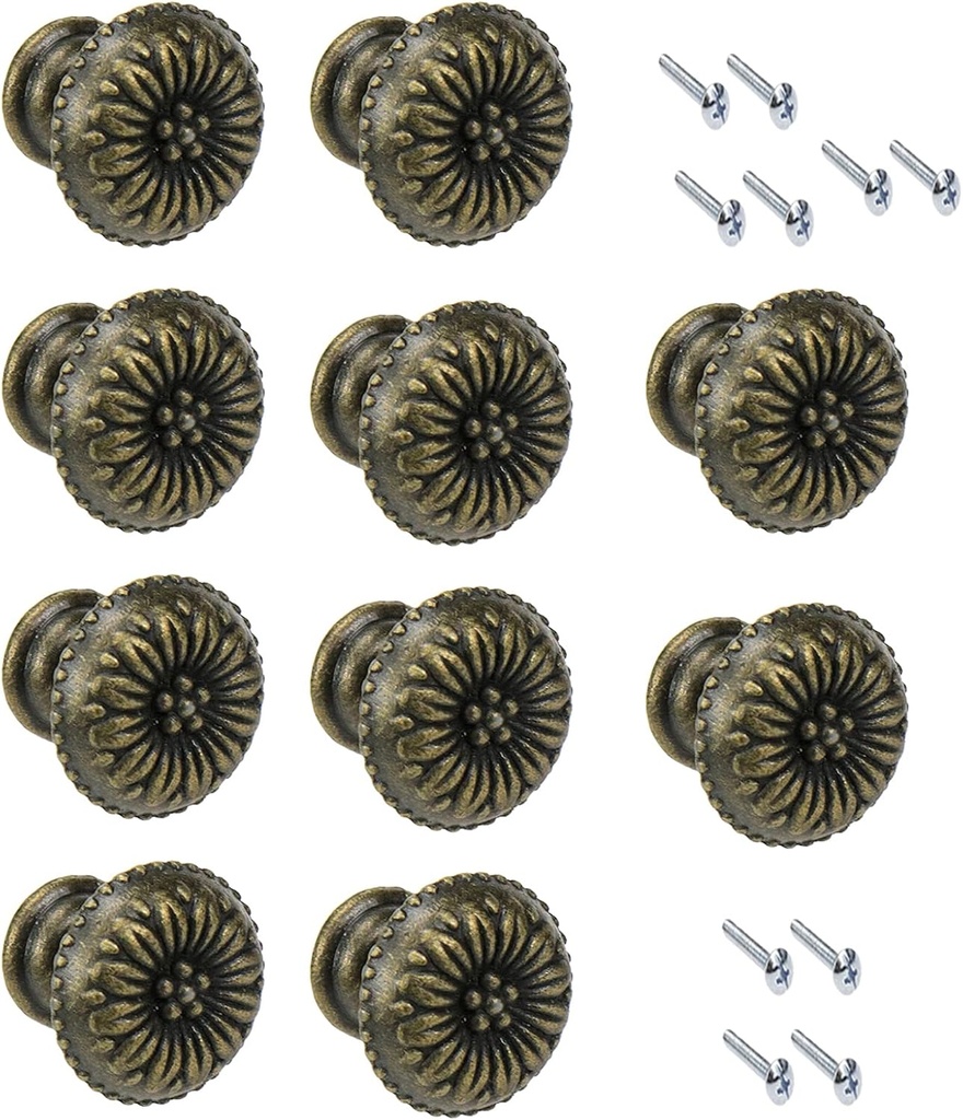 Bitray 10PCS Mini Metal Jewelry Box Knobs Vintage Bronze Chest Case Pulls