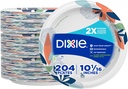 Dixie Large Paper Plates, 10 Inch, 204 Count, 2X Stronger*, Microwave-Safe, Soak-Proof, Cut Resistant, Disposable Plates For Everyday Breakfast, Lunch, & Dinner Meals