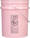 House Naturals 5 Gallon Pink Food Grade Bucket Pail with Air Tight screw on Lid (Pack of 2) Made in USA buckets