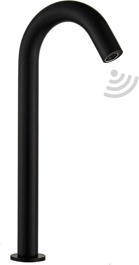 Automatic Touchless Sensor Bathroom Faucet Black Kitchen Faucet Touch-Free Electric Motion Infrared Sensor Touchless Faucet Bathroom Public Vessel Sink Faucet Tall Aerator Spout