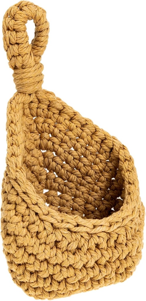 Multi-function Wall-mounted Kitchen Storage Basket for Fruits and Vegetables Tightly Woven Hanging Organizer for Easy Access and Rustic Decor Mini