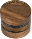 3-Piece Grinder, 2.5" Walnut Wood and Aluminum Grinder for Kitchen Spices