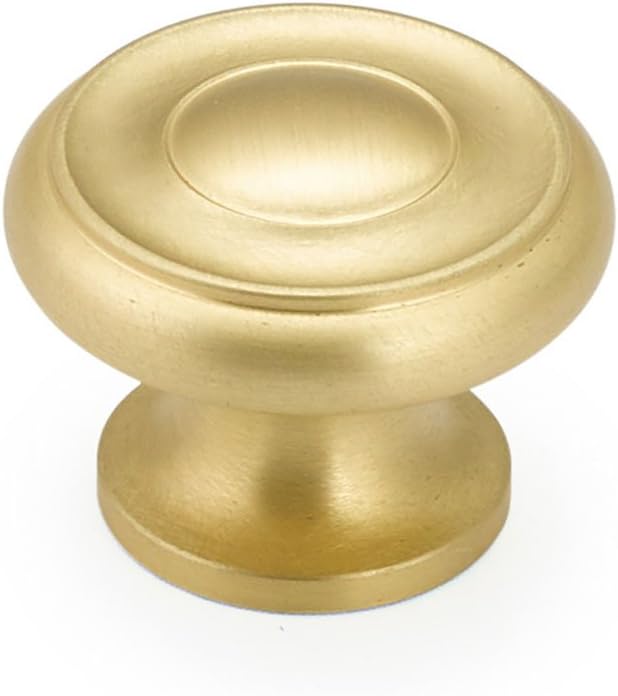 Schaub Colonial Collection 1-1/2 in. (38mm) Knob, Satin Brass - 704-SB