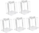5pcs Transparent Cake Boxes Birthday Dessert Containers with Ribbon Seal for Food Storage Display and Travel Picnic Use