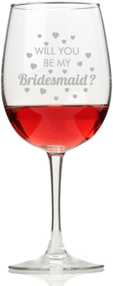Will You Be My Bridesmaid Heart Wine Glass