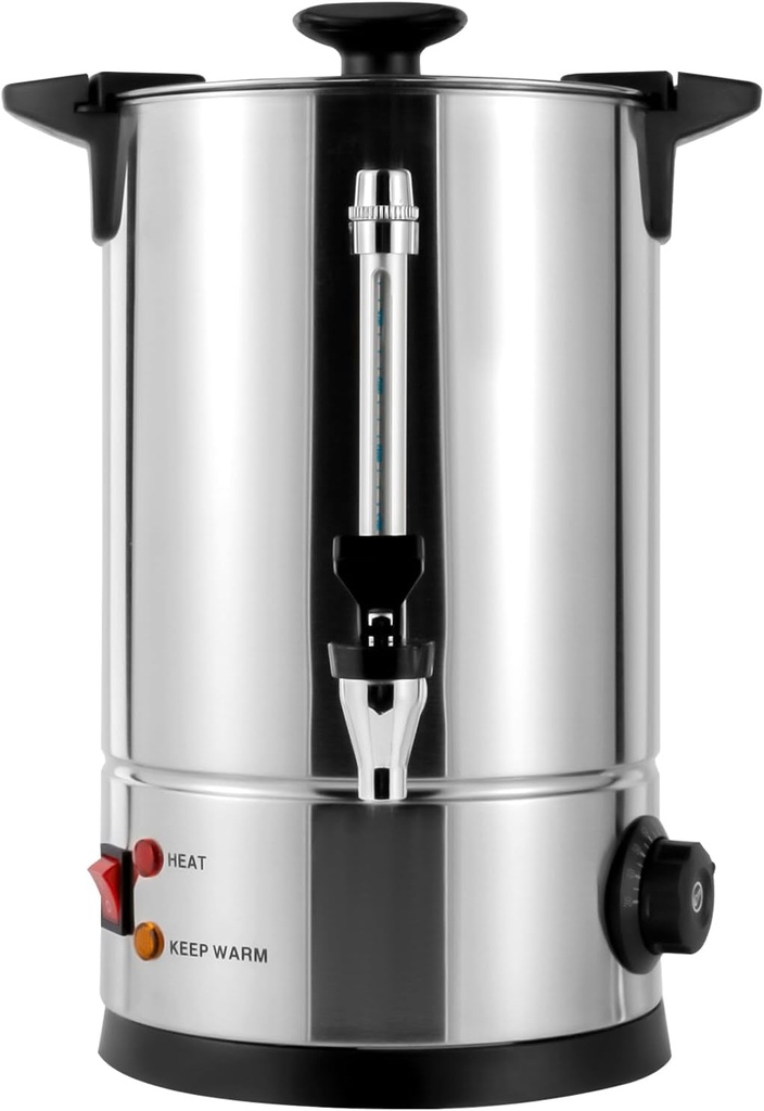 1000W Commercial Coffee Urn, 8L/2.11gal Coffee Urn Coffee Maker Hot Water Urn, 110V Grade Stainless Steel Hot Beverage Dispenser with Anti-dry Burn Protection for Home, Party, Office