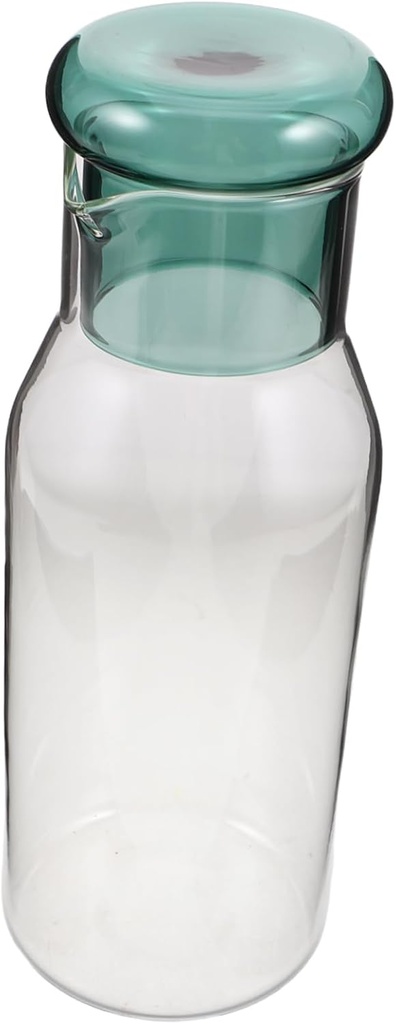 Glass Cold Water Pitcher with Lid High-Temperature Resistant Glass Jug for Juice Tea and Iced Beverages Stylish 1L Drink Container for Home and Fridge