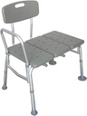 Best Bathtub Transfer Bench/Bath Chair with Back and Handle, Aluminium Alloy Bath Shower Chair with Adjustable Height, Non-Slip Seat, Tub Transfer Bench for Elderly, Disabled (Gray)