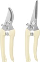 2Pcs Professional Pruning Shears (Include 1 Bypass Pruning Shears and 1 Straight Blade Garden Scissors) Premium Garden Shears for Trimming Flowers, Shaping Plants, Bonsai,hydroponics,herbs