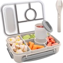 Bento Box Adult Lunch Box Kids,Lunch Containers for Adults/Kids/Toddler,5 Compartments Bento Lunch Box with Sauce Vontainers,Microwave & Dishwasher & Freezer Safe,BPA-Free(White)