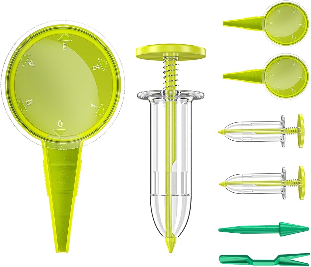 8 Pack Sowing Seed Dispenser Seeder Sower Planter Set, Handheld Mini Seedlings Dibber and Widger Garden Hand Tool, Ideal Gardening Tools for Small Seeds of Flowers, Vegetables