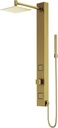 VIGO Orchid 39" H x 4" W 2-Jet Shower Panel System with Square Head and Hand Shower Wand in Matte Brushed Gold-VG08014MG