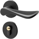 Household Black Space Aluminum Split American Style Indoor Bathroom Door Lock Mute Simple Entry Door Lock (Size : Leaves Yahei)