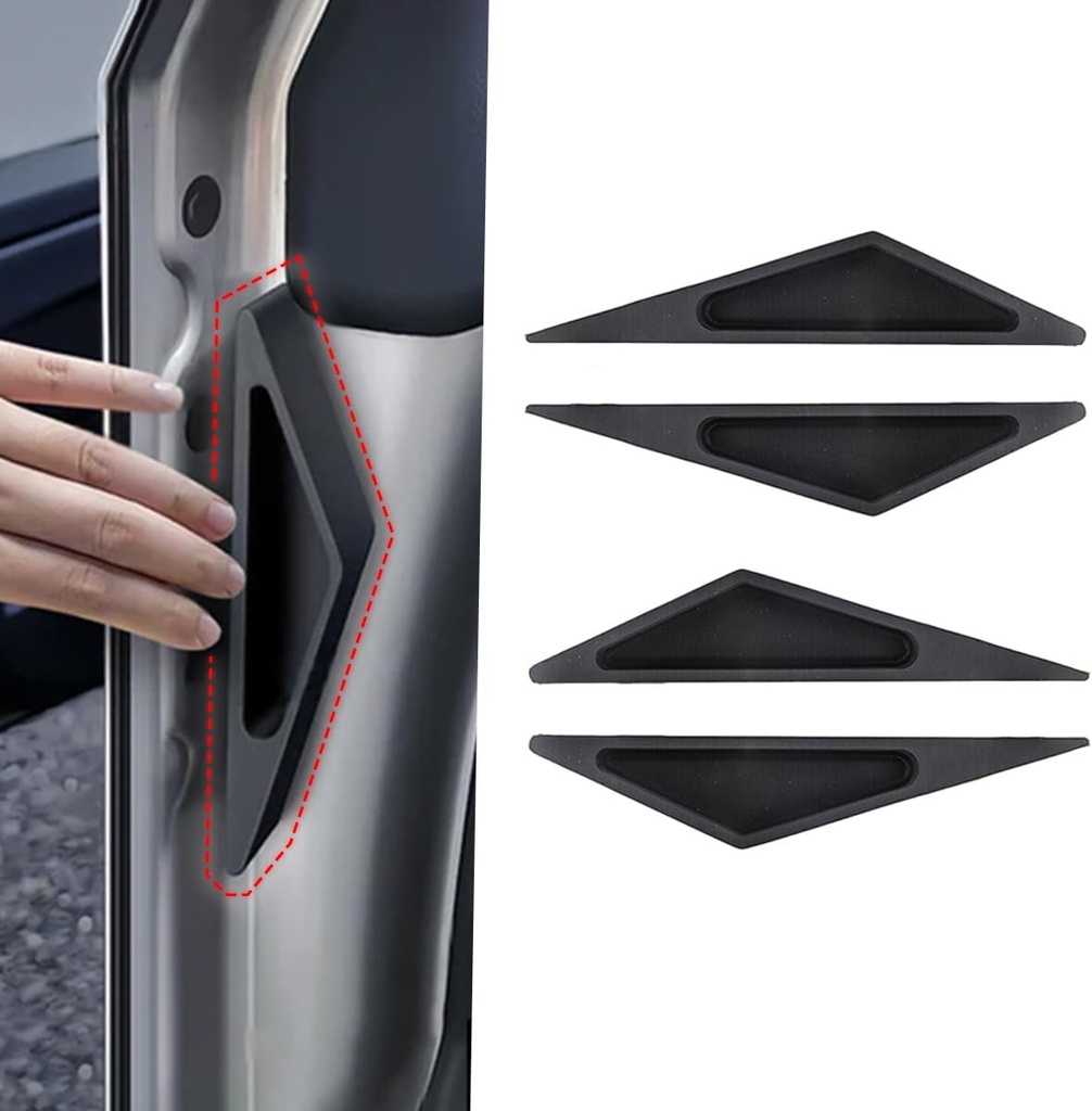 Hidden Door Handles for Tesla Cybertruck 2024 2025 Anti Fingerprint Silicone Interior Accessories Black (4PCS)